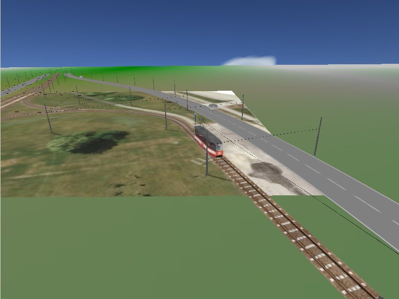 ATS: widok z g�ry na p�tl� tramwajow� i ulic�