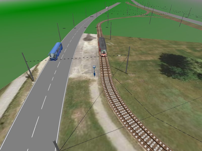 ATS: widok z g�ry na p�tl� tramwajow� i ulic�