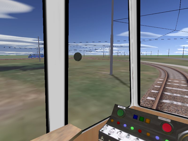 ATS: widok z kabiny tramwaju na p�tl� tramwajow�