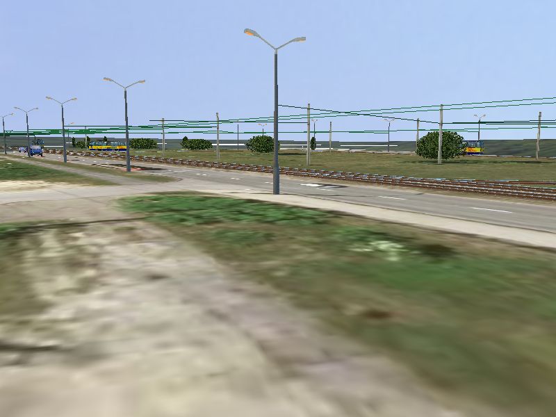 MaSzyna: widok na ulic� i p�tl� tramwajow� z poziomu pieszego