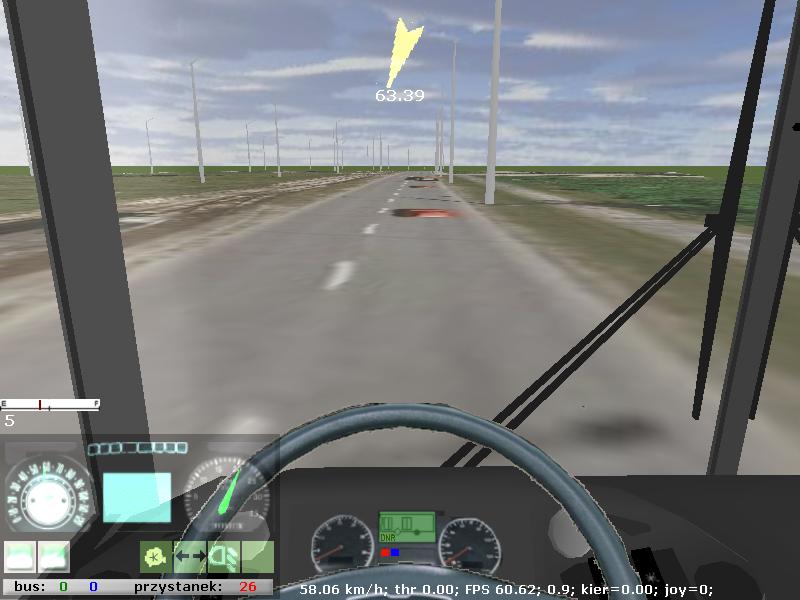 Virtual Bus: widok na ulic� z kabiny autobusu